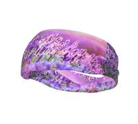 Fashion Sports Sweatband Whjshop Romantic Purple Lavender Prints Headbands Absorb Sweat For Men And Women