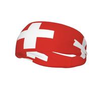 Fashion Sports Sweatband Whjshop Swiss Flag Prints Headbands Absorb Sweat For Men And Women