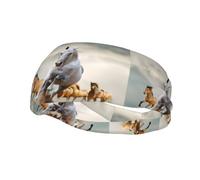 Fashion Sports Sweatband Whjshop Wild Animal Horses Pattern Prints Headbands Absorb Sweat For Men And Women