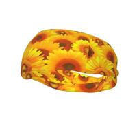 Fashion Sports Sweatband Whjshop Yellow Sunflower Prints Headbands Absorb Sweat For Men And Women
