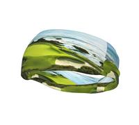 Fashion sports sweatband YUGTAEE Beach Golf Course Picture Headbands Absorb sweat for men and women
