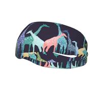 Fashion sports sweatband YUGTAEE Colorful Giraffe Fans Lovers Picture Headbands Absorb sweat for men and women