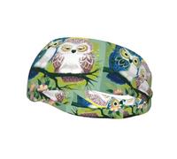 Fashion sports sweatband YUGTAEE Couple Owl Perch Tree Picture Headbands Absorb sweat for men and women