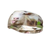 Fashion sports sweatband YUGTAEE Funny Naughty Sheep Tongue Cute Animal Picture Headbands Absorb sweat for men and women