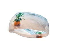 Fashion sports sweatband YUGTAEE Pineapple by The Sea Picture Headbands Absorb sweat for men and women