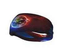 Fashion sports sweatband YUGTAEE Space Planet Earth Picture Headbands Absorb sweat for men and women