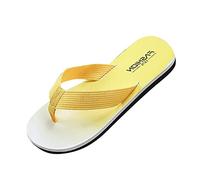 Fashion Spring and Summer Men Flip Flops Flat Bottom Lightweight Non Slip Gradient Color Comfortable Indoor and Outdoor Beach for Indoor & Outdoor Holiday Summer Vocation (Yellow, 6)
