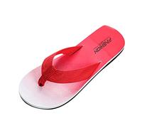 Fashion Spring and Summer Men Flip Flops Flat Bottom Lightweight Non Slip Gradient Color Comfortable Indoor and Outdoor Beach for Indoor & Outdoor Holiday Summer Vocation (Red, 7)