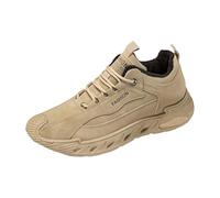 Fashion Spring and Summer Men Sports Shoes Flat Bottom Lightweight Mesh Breathable Comfortable Solid Color Features: Fashion Shoe Sneaker (Coffee, 8)