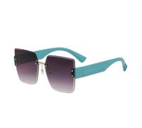 Fashion Square Rimless Sunglasses For Men And Women Colour Blocking Outdoor Beach Holiday Party Photo Shoot Sun Glasses(Green)