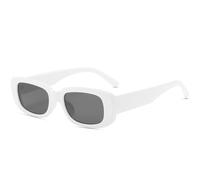 Fashion Square Small Frame Men And Women's Sunglasses Outdoor Polarized Commuting Sports Beach Vacation(White)
