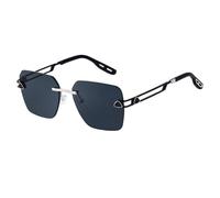 Fashion Square Sunglasses For Men Luxury Rimless Sunglasses Women Trendy Vintage Luxe Sun Glasses (C1,One Size)
