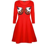Fashion Star Oops Outlet Womens Ladies Xmas Christmas Pudding Cup Cakes Boobs Funny Novelty Swing Dress
