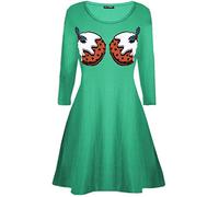 Fashion Star Oops Outlet Womens Ladies Xmas Christmas Pudding Cup Cakes Boobs Funny Novelty Swing Dress