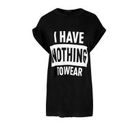 Fashion Star Womens Bulls 69 Newyork Varsity Baggy T Shirt Black Plus Size (UK 16/18)
