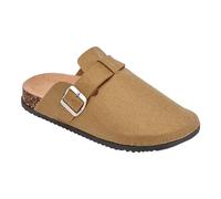 Fashion Star Womens Clog Mule Slippers Ladies Felt Warm Hard Sole Slip On Shoes Sliders Khaki-3952 6