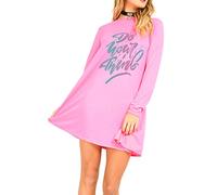 Fashion Star Womens Do Your Thing Long Sleeve A Line Flared Swing Mini Dress Baby Pink Plus Size (UK 24/26)