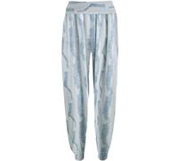 Fashion Star Womens Floral Printed Harem Ali Baba Long Pants Baggy Leggings Trousers Sky Blue White M/L (UK 12/14)