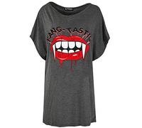 Fashion Star Womens Halloween Fang Tastic Bleeding Lip Loose Baggy Batwing T Shirt Top