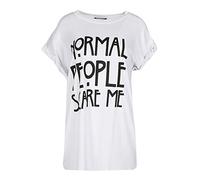 Fashion Star Womens Normal People Scare Me Oversized T Shirt