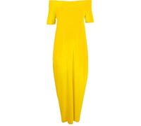 Fashion Star Womens Off The Shoulder Bardot Italian Drape Lagenlook Baggy Maxi Dress Drape Mustard Plus Size (UK 20/22)