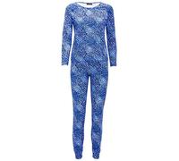 Fashion Star Womens Plain Lounge Wear Set Casual Comfy Two Piece Tracksuit Blue White Print Medium (UK 10)