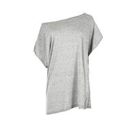 Fashion Star Womens Plain Off Shoulder Oversized Batwing Top Grey M/L (UK 12/14)
