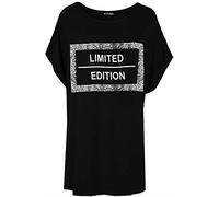 Fashion Star Womens Printed Direct Batwing Sleeve Oversized Baggy Top Tshirt Snake Limited Edition Black Plus Size (UK 16/18)