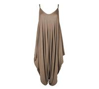 Fashion Star Womens Strappy Lagenlook Baggy Harem Jumpsuit Brown Plus Size (UK 16/18)