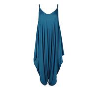 Fashion Star Womens Strappy Lagenlook Baggy Harem Jumpsuit Green Plus Size (UK 24/26)