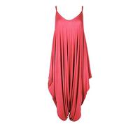 Fashion Star Womens Strappy Lagenlook Baggy Harem Jumpsuit Orange M/L (UK 12/14)