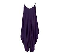 Fashion Star Womens Strappy Lagenlook Baggy Harem Jumpsuit Purple M/L (UK 12/14)