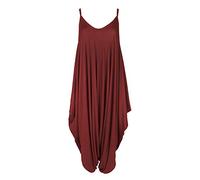 Fashion Star Womens Strappy Lagenlook Baggy Harem Jumpsuit Red M/L (UK 12/14)