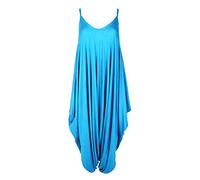 Fashion Star Womens Strappy Lagenlook Baggy Harem Jumpsuit Turquoise Plus Size (UK 16/18)