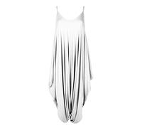 Fashion Star Womens Strappy Lagenlook Baggy Harem Jumpsuit White Plus Size (UK 16/18)
