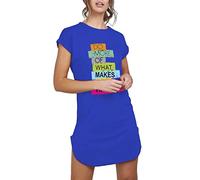 Fashion Star Womens Turn Up Sleeve Do More of What Makes You Happy Oversized Curved Hem Longline Tunic T-Shirt Dress Red Plus Size (UK 24/26)