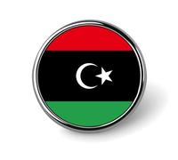 Fashion State Of Libya Flag Brooches And Pins Charm Chic Square/Circle/Heart-Shaped Friendship Flag Buttons Badges, Vintage Patriotic Jewellery Clothes Scarf Accessories Gift