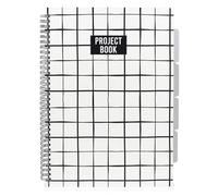 Fashion Stationery A4 Notebook Notepad Wirobound Spiral Large Project Notebooks for Writing Notes at School Office Supplies - 100gsm Lined Paper - 160 Pages (B&W)