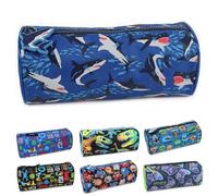 Fashion Stationery Pencil Case Boys Girls Kids Childrens Black Gamer Shark Monsters and Alien Pencil Cases Primary School Storage Gifts Stocking Filler for Birthdays (Dark Blue)