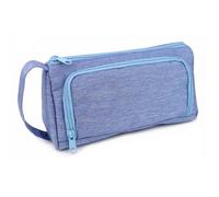 Fashion Stationery Side Pocket Pencil Case, Blue, 2 Compartments