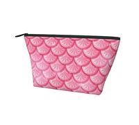 Fashion Storage Bag Pink Fish Scale Magic Mermaid Small Cosmetic Pouch Bag with Smooth Zipper, Durable Portable Makeup Pencil Case for Office School Outdoor Daily