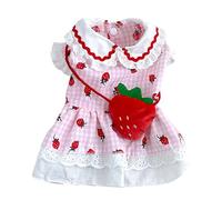 Fashion Strawberry Pet Dress Charm Dresses Comfortable Wear For Various Occasion Dog Photo Outfit