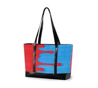 Fashion Street Graffiti Painting Red Blue simple work tote bag for women with zipper tote bag with zipper for women work with