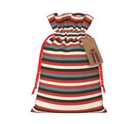 Fashion Striped Print Drawstring Pouches For Gifts,Reusable Fabric Gift Bags,For Holiday And Party Presents