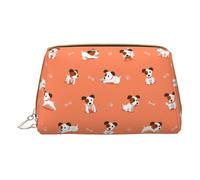 Fashion Striped Print Leather Makeup Bag Small Travel Cosmetic Bag For Women,Cosmetic Organizer Makeup Pouch For Purse, Dog With Big Bones, One Size