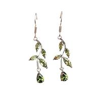Fashion Stud Drop Dangle Earrings Set For Women Girls Elegant Party Show Temperament Delicate Full Zircon Bridal for Wedding (Green, One Size)