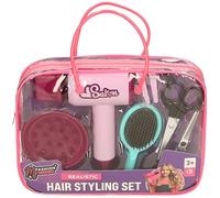 Fashion Studio My Hair Styling Set, Realistic Toy with Dryer and Accessories, Ages 3+, Pink and Purple