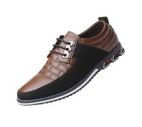 Fashion Style Mens Breathable Comfortable Business Lace Up Leisure Solid Color Leather Footwear for and Casual Wear (Brown, 6)