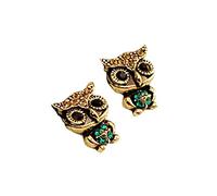 Fashion Style Owl Rhinestone Cute Vintage Ear Stud Earrings Mini Stainless Steel Posts And Backs Charm Climber Earrings 1 Pair