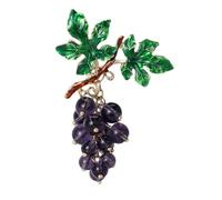 Fashion Summer Grape Brooches For Women Unisex Fruit Plant Pins Casual Party Accessories Luxury Gifts Purple4620